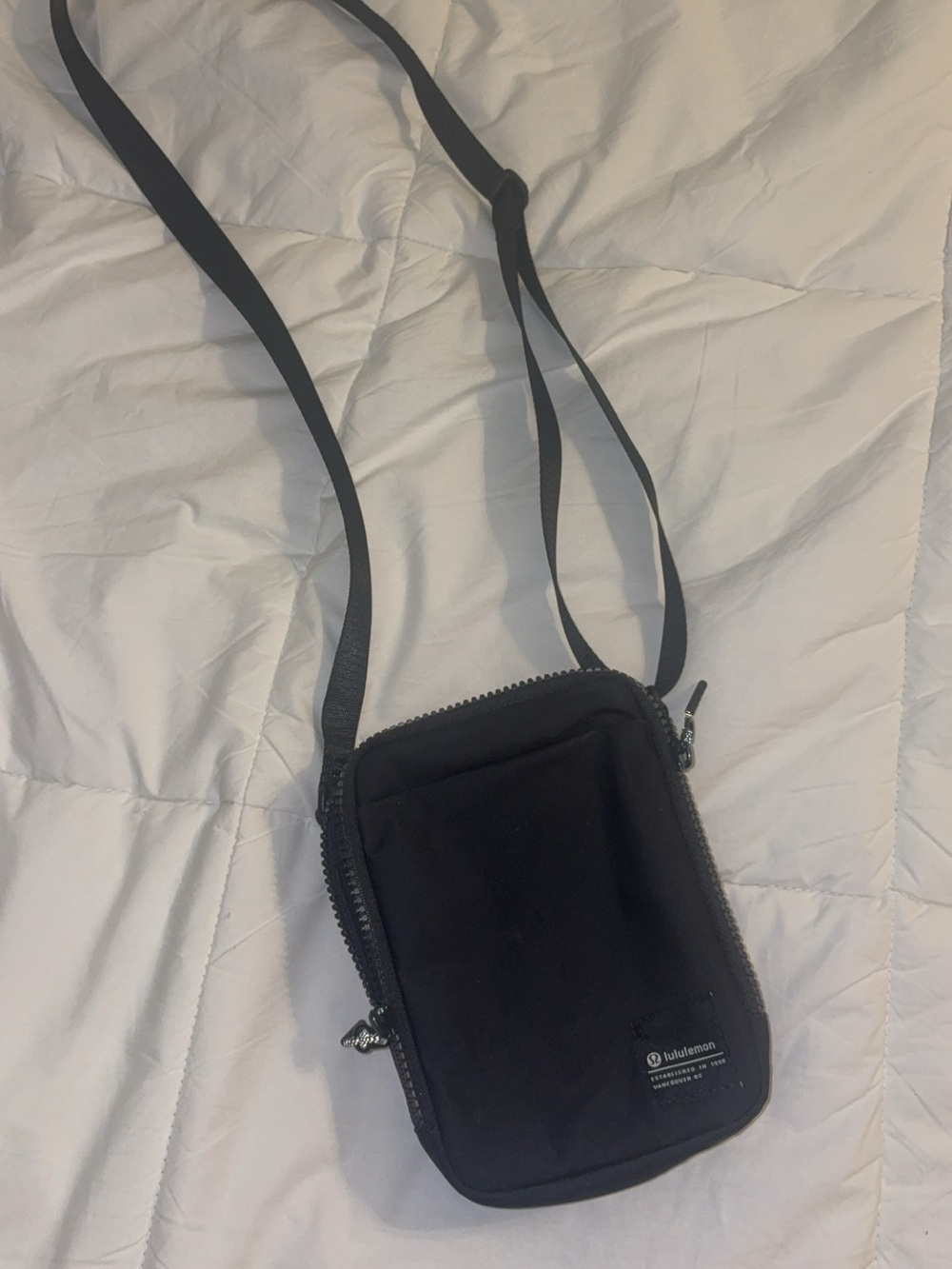 lululemon black men's belt bag with logo